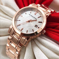  Shop Authentic Burberry The City White Dial Rose Gold Steel Strap Watch for Women - BU9204 - Luxxuri