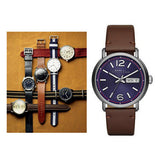  Shop Authentic Marc Jacobs Fergus Blue Dial Brown Leather Strap Watch for Men - MBM5078 - Luxxuri