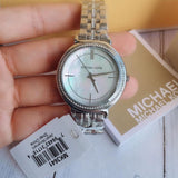  Shop Authentic Michael Kors Cinthia White Mother of Pearl Dial Silver Steel Strap Watch for Women for Women - MK3641 - Luxxuri
