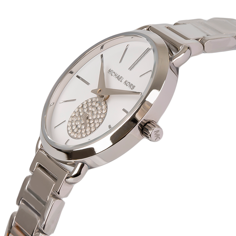  Shop Authentic Michael Kors Portia Quartz Silver Dial Silver Steel Strap Watch For Women - MK3837 - Luxxuri