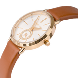  Shop Authentic Michael Kors Portia Quartz White Dial Brown Leather Strap Watch For Women - MK2734 - Luxxuri