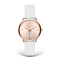  Shop Authentic Michael Kors Portia Rose Gold Dial White Leather Strap Watch For Women - MK2660 - Luxxuri