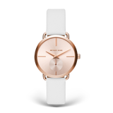  Shop Authentic Michael Kors Portia Rose Gold Dial White Leather Strap Watch For Women - MK2660 - Luxxuri