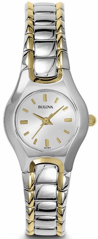  Shop Authentic Bulova Classic White Dial Two Tone Steel Strap Watch for Women - 98T84 - Luxxuri