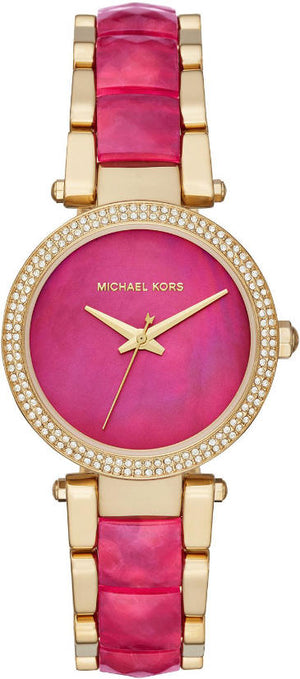  Shop Authentic Michael Kors Parker Pink Mother of Pearl Dial Two Tone Steel Strap Watch for Women - MK6490 - Luxxuri
