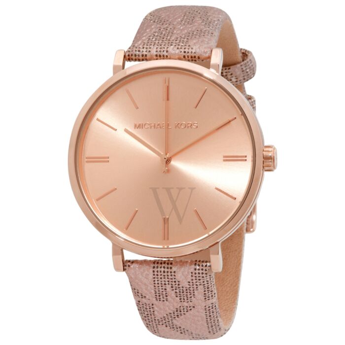 Shop Authentic Michael Kors Addyson Quartz Rose Gold Dial Pink Leather Strap Watch for Women - MK2953 - Luxxuri