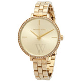 Shop Authentic Michael Kors Charley Three-Hand Quartz Gold Dial Gold Steel Strap Watch for Women - MK4399 - Luxxuri