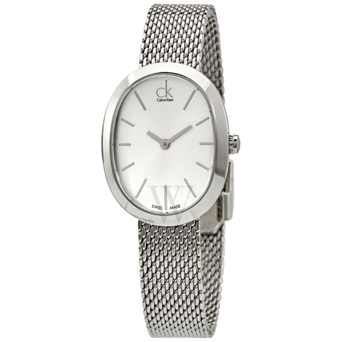  Shop Authentic Calvin Klein Incentive Silver Dial Silver Mesh Bracelet Watch for Women - K3P23126 - Luxxuri