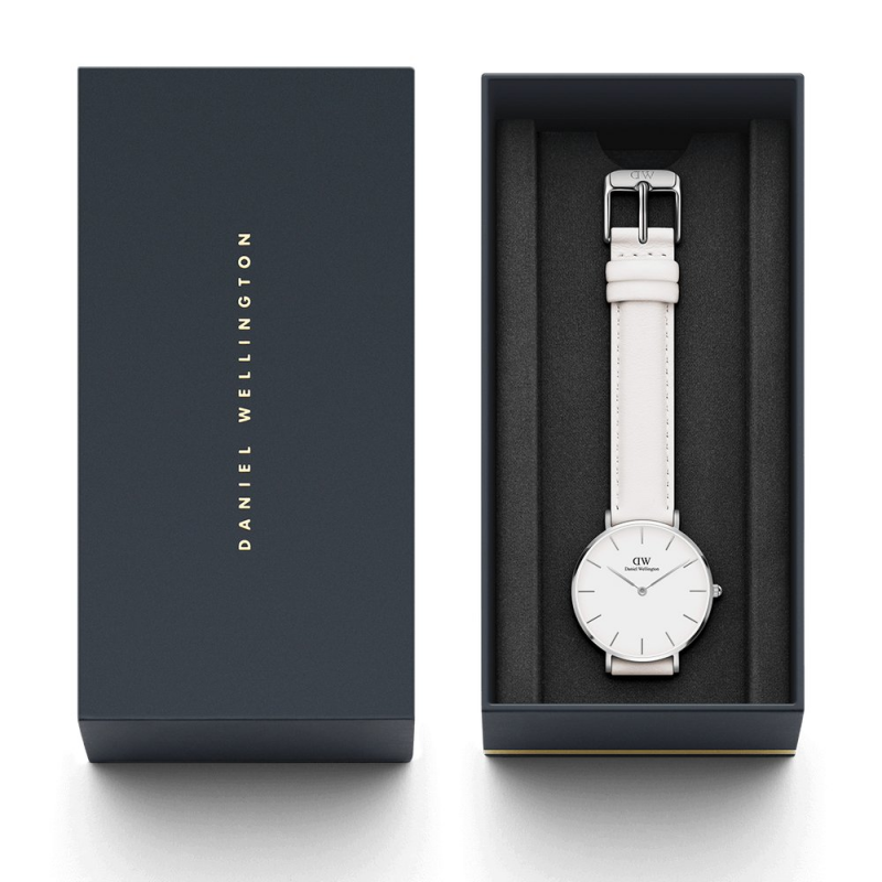  Shop Authentic Daniel Wellington Petite Bondi White Dial White Leather Strap Watch For Women - DW00100190 - Luxxuri