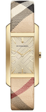  Shop Authentic Burberry Pioneer Gold Dial Haymarket Beige Leather Strap Watch for Women - BU9509 - Luxxuri