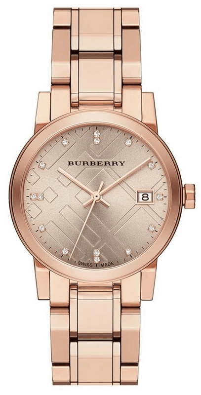  Shop Authentic Burberry The City Diamonds Rose Gold Dial Rose Gold Steel Strap Watch for Women - BU9126 - Luxxuri