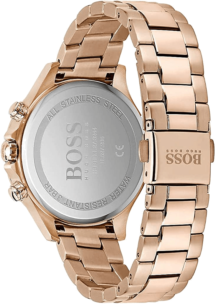 Hugo Boss Carnation Gold Dial Gold Steel Strap Watch for Women - 1502592