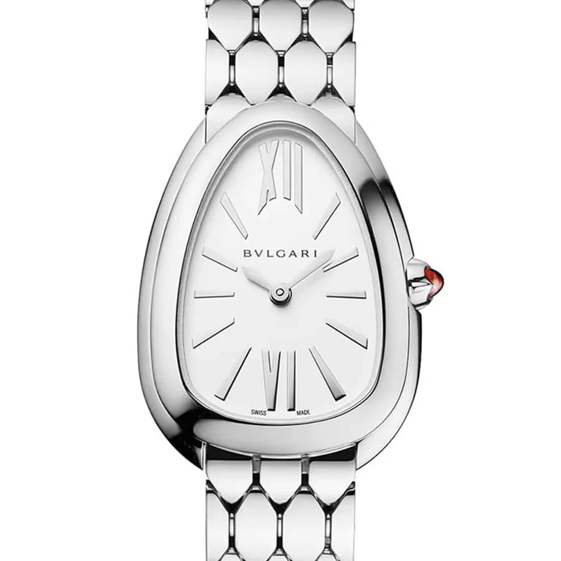  Shop Authentic Bvlgari Serpenti Seduttori Quartz White Dial Silver Steel Strap Watch for Women - SERPENTI103141 - Luxxuri