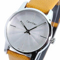  Shop Authentic Calvin Klein City Silver Dial Orange Leather Strap Watch for Women - K2G231G6 - Luxxuri