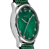  Shop Authentic Gucci G-Timeless Green Mother of Pearl Dial Green Leather Strap Watch For Women - YA126585 - Luxxuri