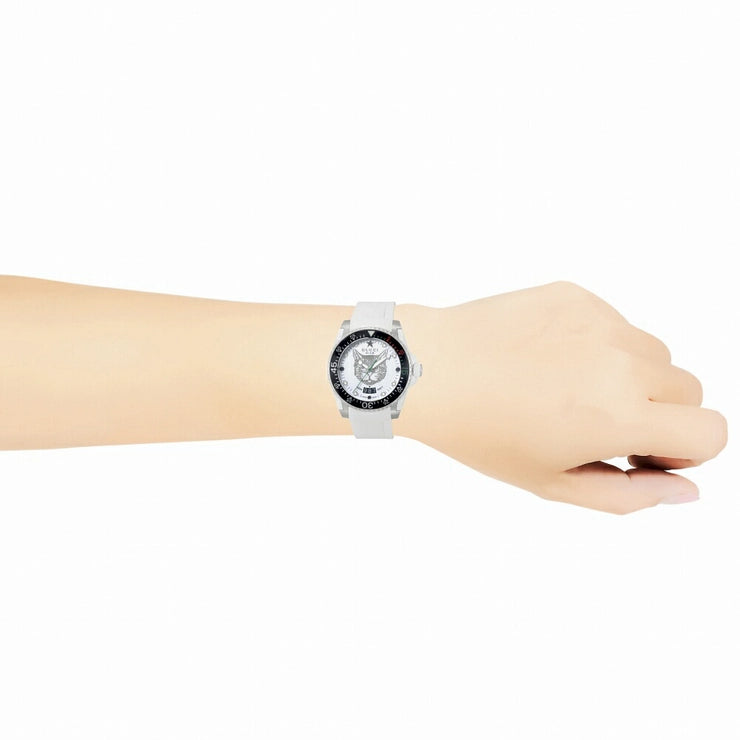  Shop Authentic Gucci Dive Tiger White Dial White Rubber Strap Watch For Men - YA136329 - Luxxuri