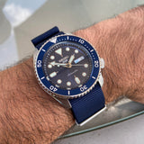  Shop Authentic Seiko 5 Sports Automatic SKX Blue Dial Blue NATO Strap Watch For Men - SRPD51K2 - Luxxuri