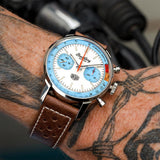  Shop Authentic Breitling Top Time Deus Limited Edition White Dial Brown Leather Strap Watch for Men - A233112A1A1X1 - Luxxuri