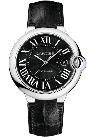  Shop Authentic Cartier Ballon Bleu De Cartier Black Dial Black Leather Strap Watch for Men - WSBB0003 - Luxxuri