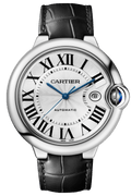  Shop Authentic Cartier Ballon Bleu De Cartier Silver Dial Black Leather Strap Watch for Women - WSBB0030 - Luxxuri