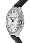  Shop Authentic Cartier Ballon Bleu de Cartier Silver Dial Black Leather Strap Watch for Men - WSBB0026 - Luxxuri