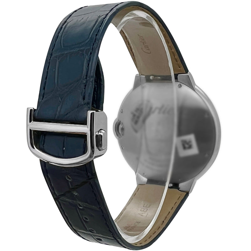  Shop Authentic Cartier Ballon Bleu De Cartier Blue Dial Blue Leather Strap Watch for Men - WSBB0027 - Luxxuri