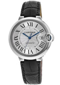  Shop Authentic Cartier Ballon Bleu De Cartier Silver Dial Black Leather Strap Watch for Women - WSBB0030 - Luxxuri