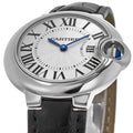  Shop Authentic Cartier Ballon Bleu De Cartier Silver Dial Black Leather Strap Watch for Women - WSBB0034 - Luxxuri