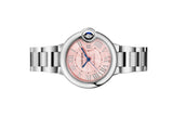  Shop Authentic Cartier Ballon Bleu de Cartier Pink Dial Silver Steel Strap Watch for Women - WSBB0046 - Luxxuri