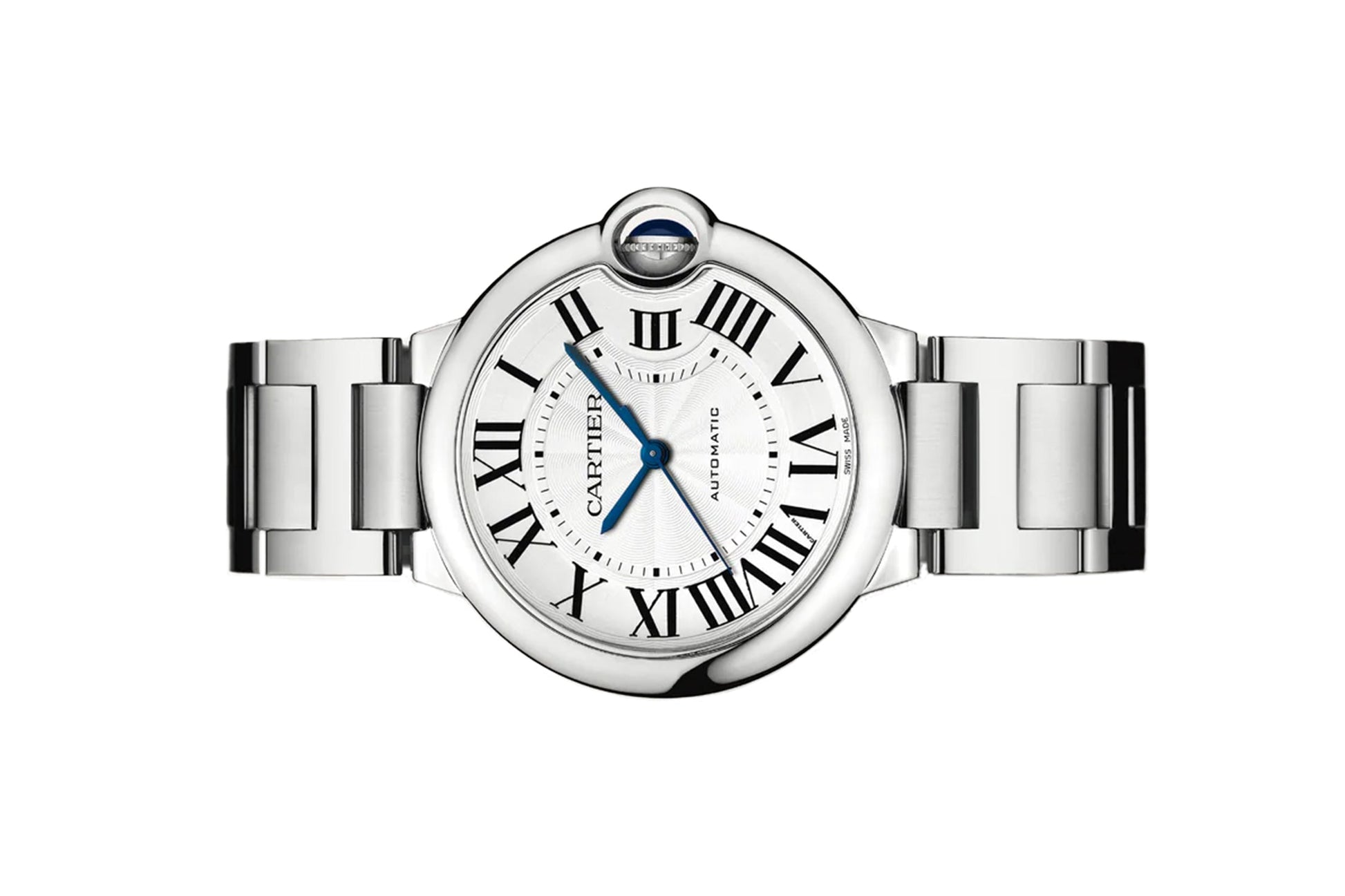  Shop Authentic Cartier Ballon Bleu De Cartier Silver Dial Silver Steel Strap Watch for Women - WSBB0048 - Luxxuri