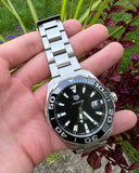  Shop Authentic Tag Heuer Aquaracer Black Dial Silver Steel Strap Strap Watch for Men - WAY201A.BA0927 - Luxxuri