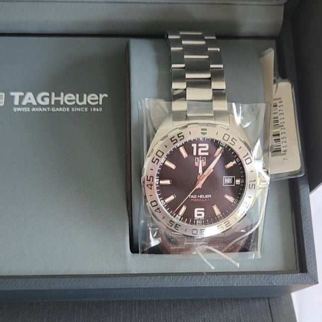  Shop Authentic Tag Heuer Formula 1 Stainless Steel 41mm Black Dial Silver Steel Strap Watch for Men - WAZ1112.BA0875 - Luxxuri