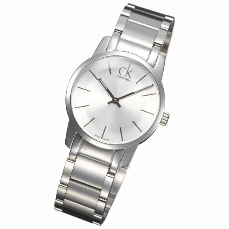  Shop Authentic Calvin Klein City Silver Dial Silver Steel Strap Watch for Women - K2G23126 - Luxxuri