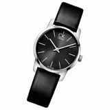  Shop Authentic Calvin Klein City Black Dial Black Leather Strap Watch For Women - K2G23107 - Luxxuri