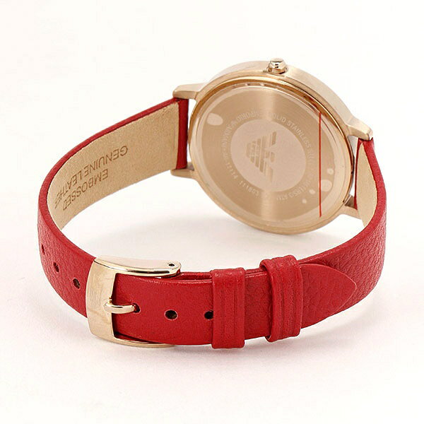  Shop Authentic Emporio Armani Kappa Classic Quartz Silver Dial Red Leather Strap Watch For Women - AR11114 - Luxxuri