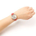  Shop Authentic Emporio Armani Kappa Classic Quartz Silver Dial Red Leather Strap Watch For Women - AR11114 - Luxxuri