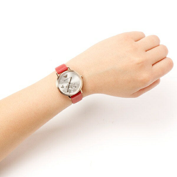  Shop Authentic Emporio Armani Kappa Classic Quartz Silver Dial Red Leather Strap Watch For Women - AR11114 - Luxxuri