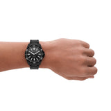  Shop Authentic Emporio Armani Diver Chronograph Black Dial Black Steel Strap Watch For Men - AR11363 - Luxxuri
