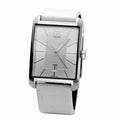  Shop Authentic Calvin Klein Window White Dial White Leather Strap Watch for Men - K2M21120 - Luxxuri