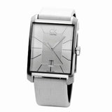  Shop Authentic Calvin Klein Window White Dial White Leather Strap Watch for Men - K2M21120 - Luxxuri