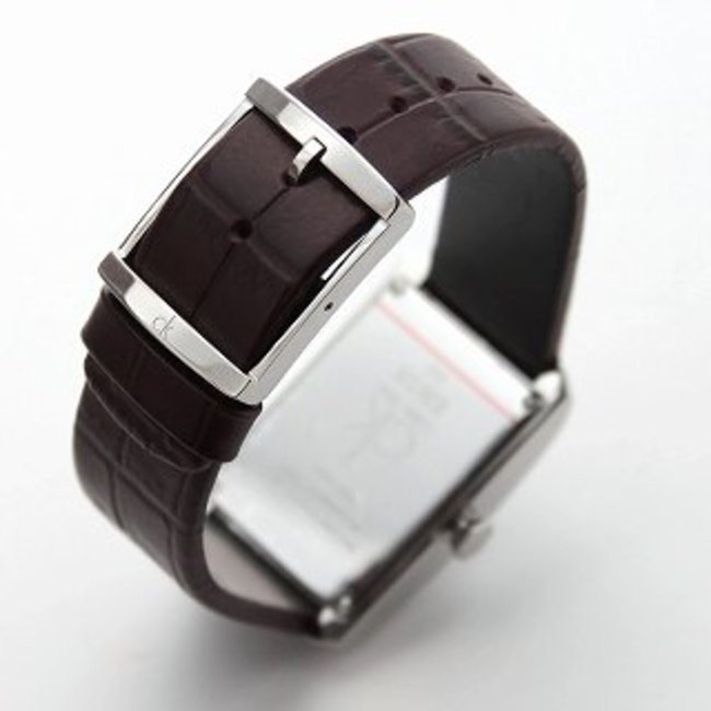  Shop Authentic Calvin Klein Window Silver Dial Brown Leather Strap Watch for Women - K2M23126 - Luxxuri