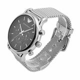  Shop Authentic Emporio Armani Luigi Black Dial Silver Mesh Bracelet Watch For Men - AR8032 - Luxxuri