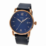  Shop Authentic Fossil The Commuter Blue Dial Blue Leather Strap Watch for Men - FS5274 - Luxxuri