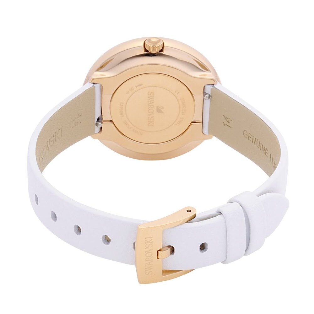  Shop Authentic Swarovski Crystalline Pure White Dial White Leather Strap Watch for Women - 5376083 - Luxxuri
