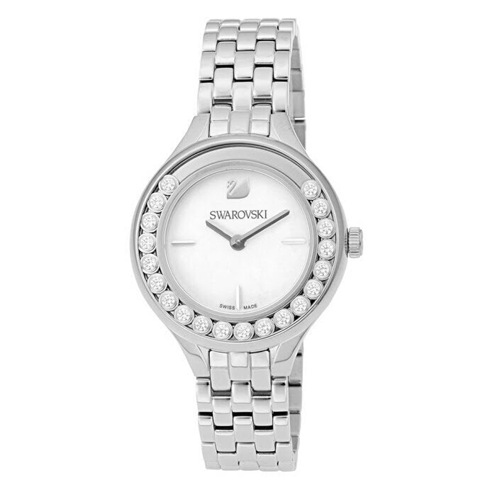  Shop Authentic Swarovski Lovely Crystals Mini White Dial Silver Steel Strap Watch for Women - 5242901 - Luxxuri