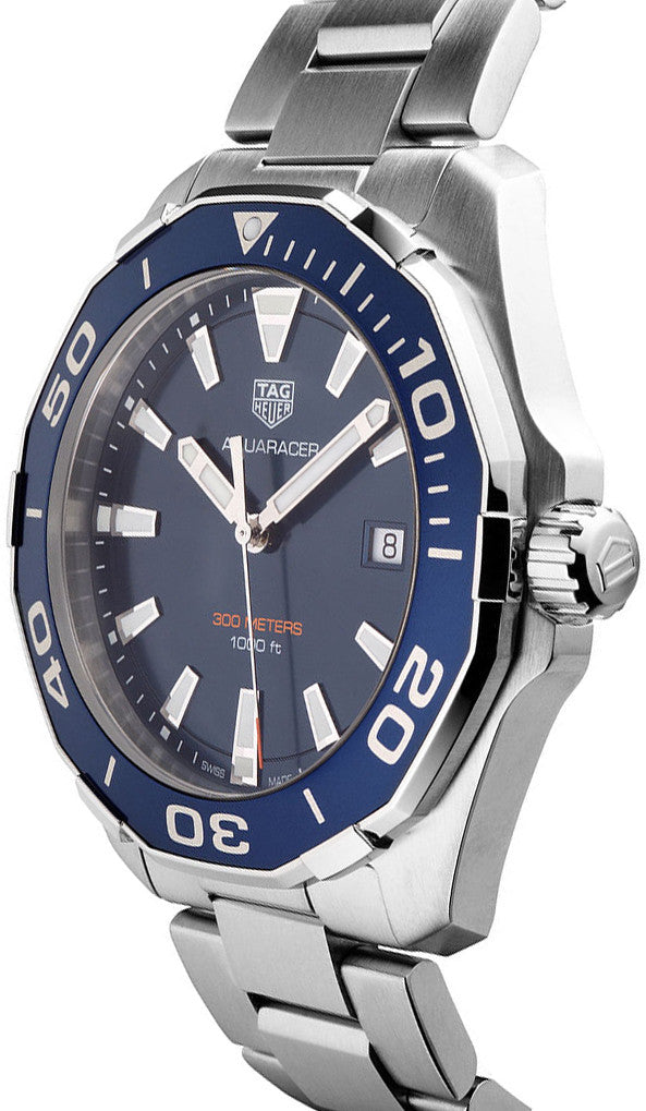  Shop Authentic Tag Heuer Aquaracer Blue Dial Silver Steel Strap Watch for Men - WAY101C.BA0746 - Luxxuri