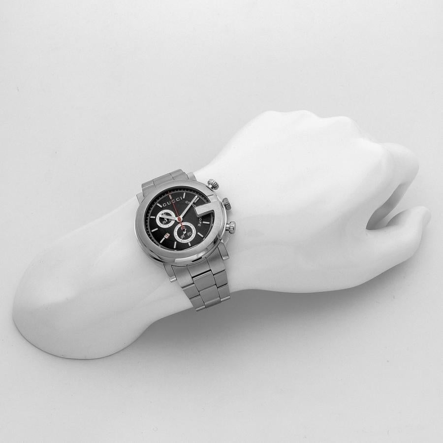  Shop Authentic Gucci G Chrono Black Dial Silver Steel Strap Watch For Men - YA101309 - Luxxuri