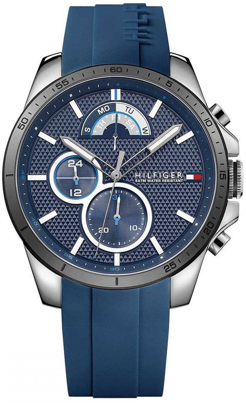  Shop Authentic Tommy Hilfiger Decker Quartz Blue Dial Blue Rubber Strap Watch for Men - 1791350 - Luxxuri
