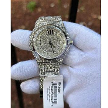  Shop Authentic Michael Kors Raquel Three Hand Crystals Silver Dial Silver Steel Strap Watch For Women - MK4691 - Luxxuri
