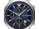  Shop Authentic Emporio Armani Renato Chronograph Blue Dial Silver Steel Strap Watch For Men - AR11164 - Luxxuri